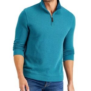 NWT Club Room Teal Zip-Neck Sweater XL
